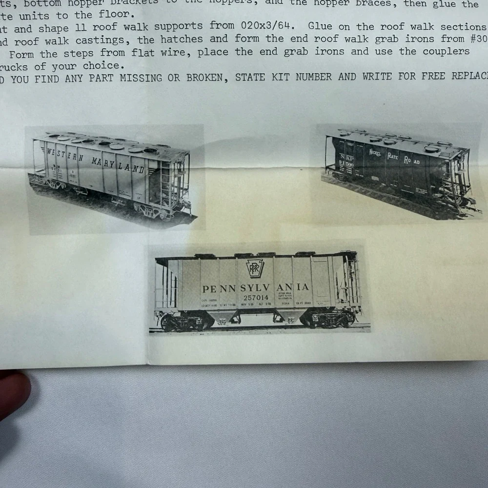 Quality Craft Models Nickel Plate Covered Hopper HO Scale 1978 Prestige Kit 340